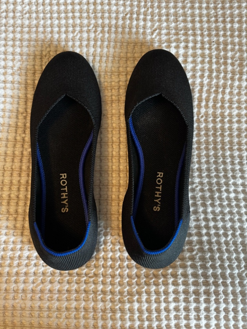 Rothy's Black Knit Round Toe Ballet Flats